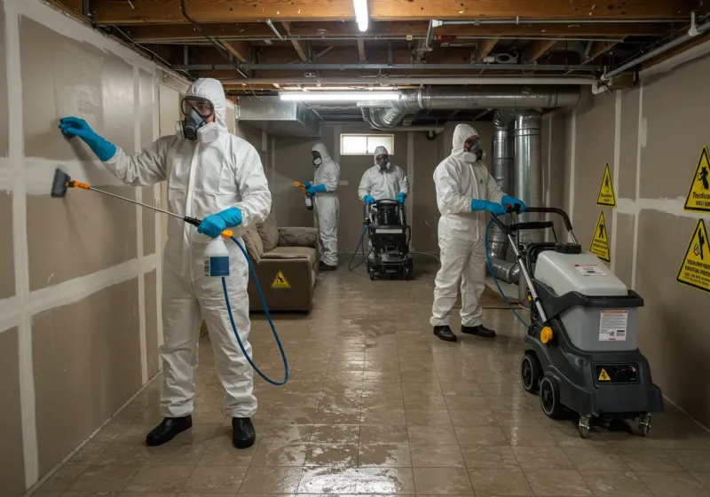 Basement Moisture Removal and Structural Drying process in Franklin County, TX